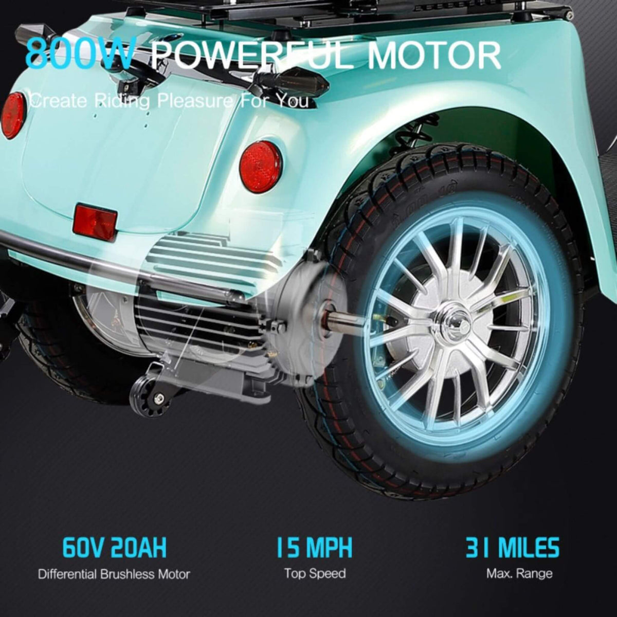 [SAK97156] Zvg 800W 4-Wheel Mobility Scooter