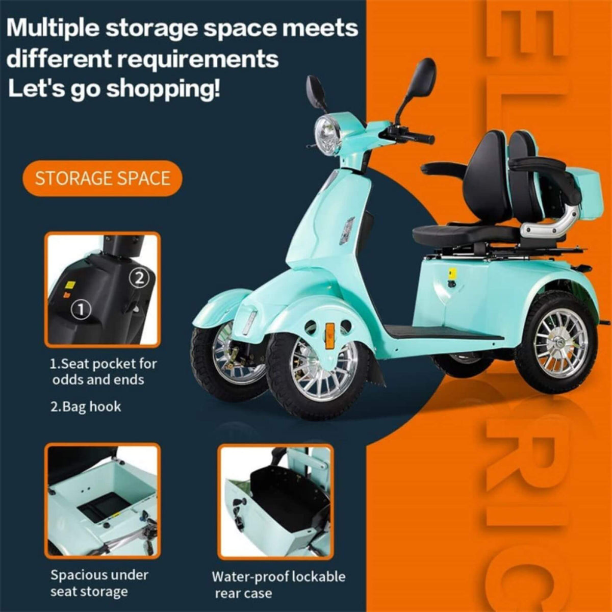 [SAK97156] Zvg 800W 4-Wheel Mobility Scooter